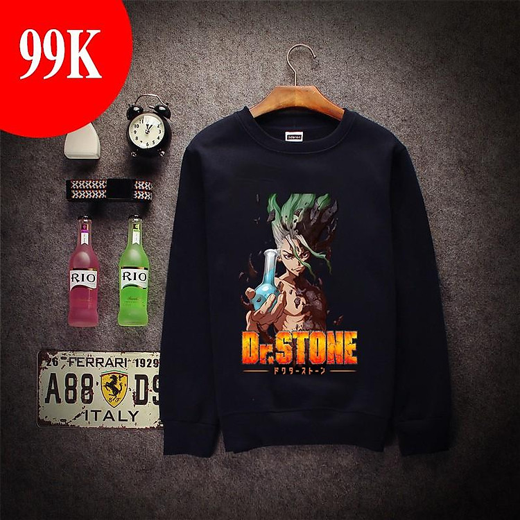 Áo nỉ Dr.Stone dài tay đẹp siêu ngầu giá rẻ nhất