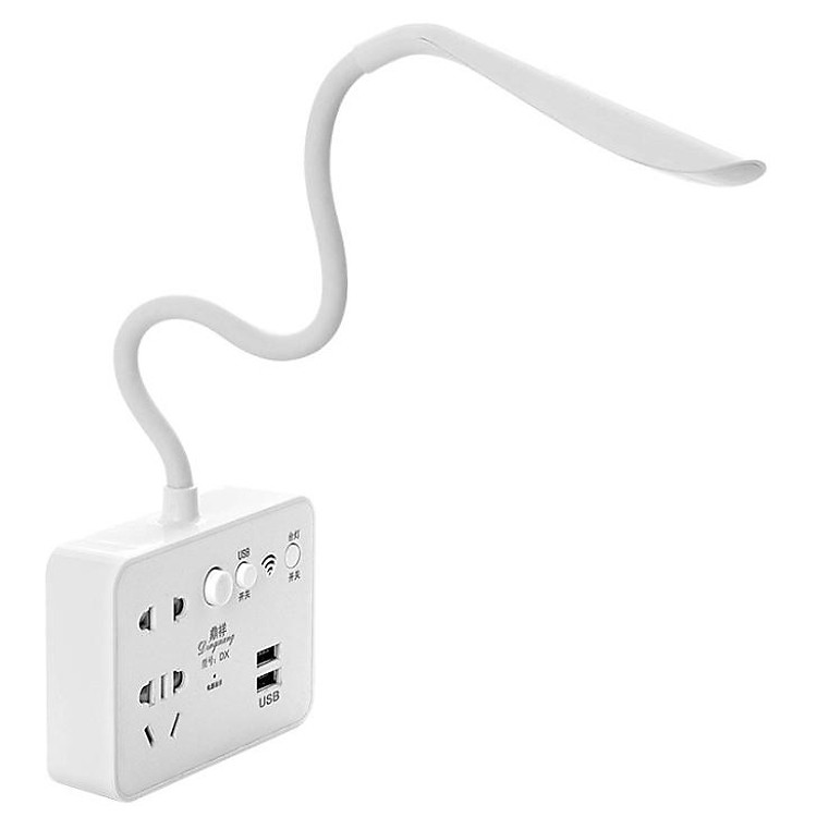 Ổ cắm điện kiêm đèn ngủ hỗ trợ sạc USB có remote - Trắng