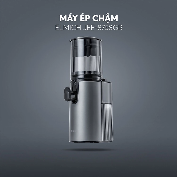 Máy ép chậm Elmich JEE-8758, công suất 240W, bảo toàn dưỡng chất, giữ trọn hương vị, ép kiệt bã tới 98% - Hàng Chính Hãng - Xám