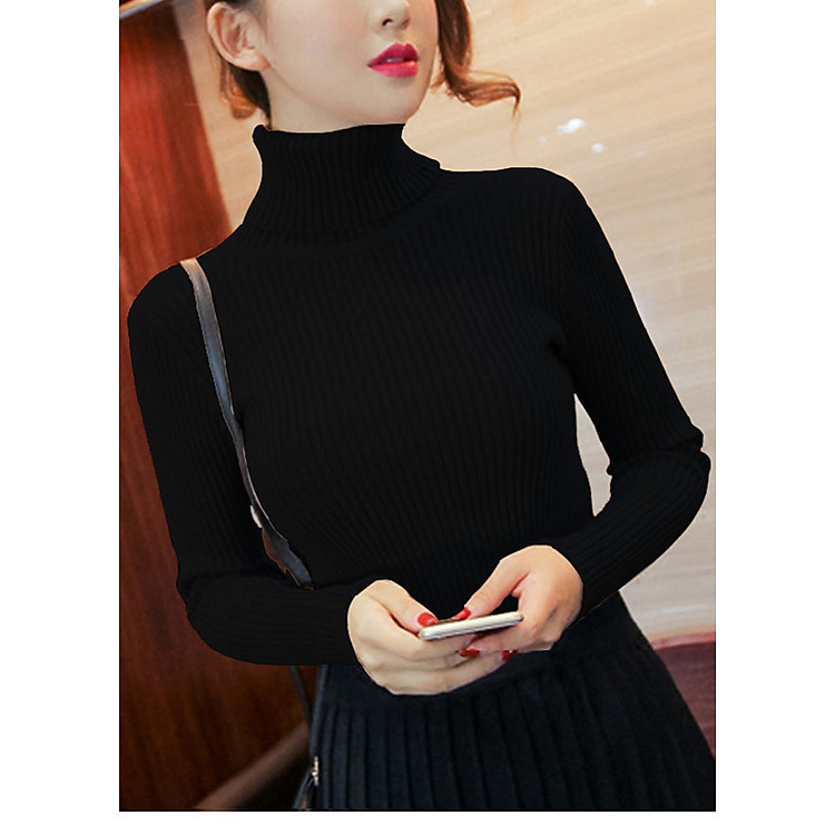 Áo len nữ cao cổ cơ bản ALen12