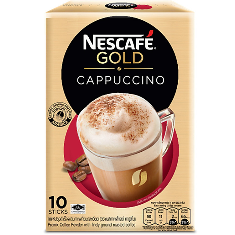 Cà Phê Hòa Tan Cappuccino Nescafe Gold (20.5g x 10 Gói)