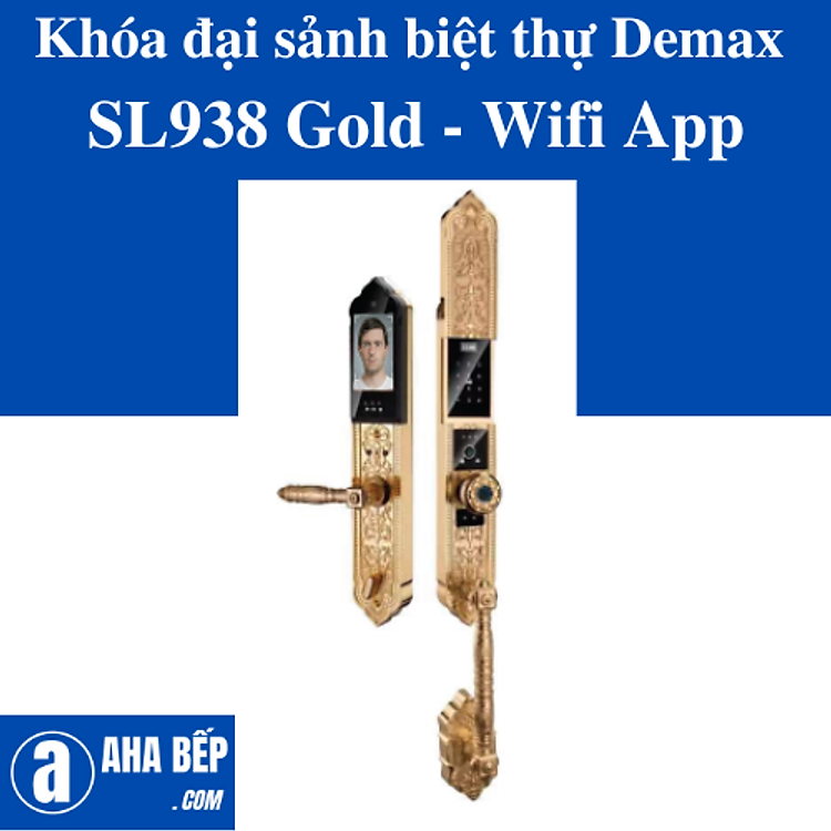 Khóa đại sảnh biệt thự Demax SL938 Gold - APP WIFI. Hàng Chính Hãng