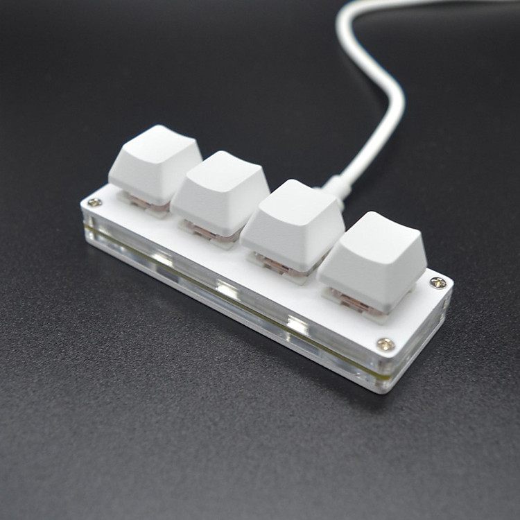 USB Mini 4 Keys Keyboard Programmable RGB Mechanical Gaming Keyboard for DIY Gaming