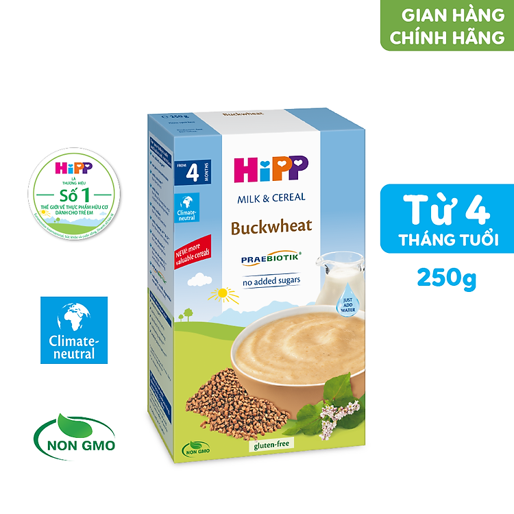 Bột ăn dặm HiPP Organic 250g Uy tín Giá rẻ