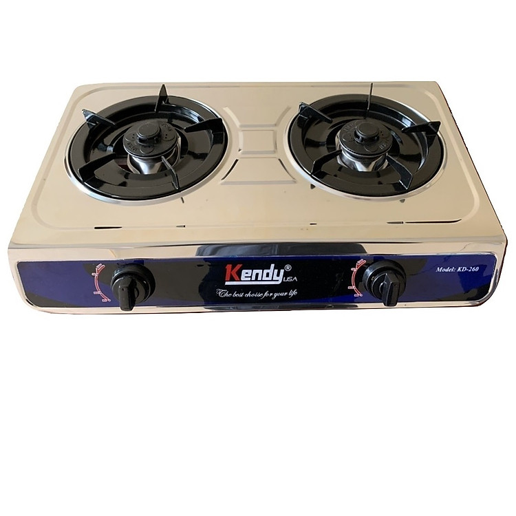 Bếp Gas Dương Đôi Mặt Inox Kendy KD260 - Chính Hãng