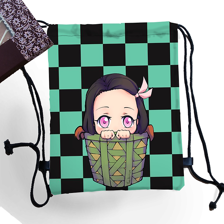Ba lô túi rút in hình anime Kimetsu no Yaiba - Demon Slayer - Lưỡi gươm Diệt Quỷ mẫu Nezuko