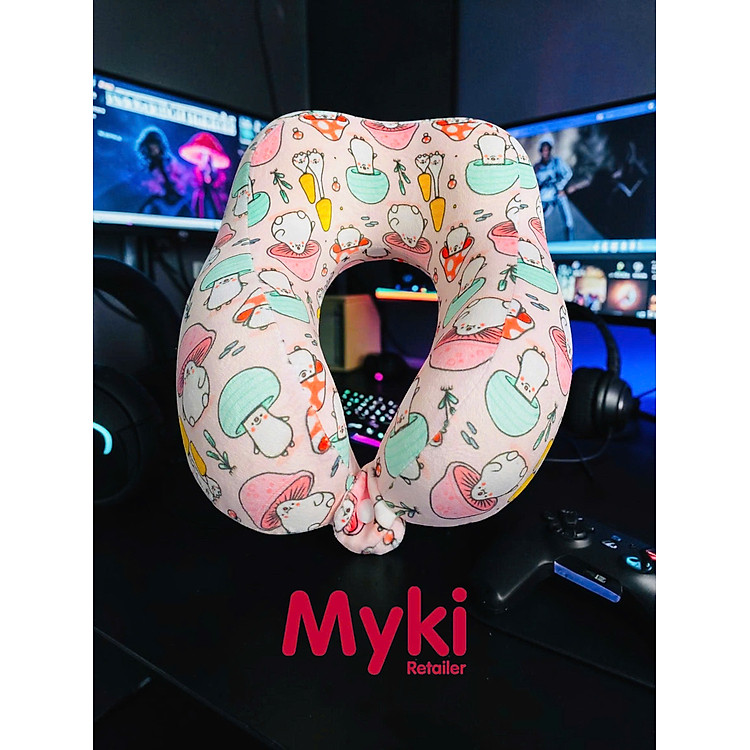 Gối Chữ U Kê Cổ Du Lịch Cao Cấp - Thiết Kế Họa Tiết Hoạt Hình Dễ Thương Giảm Đau Mỏi Cổ