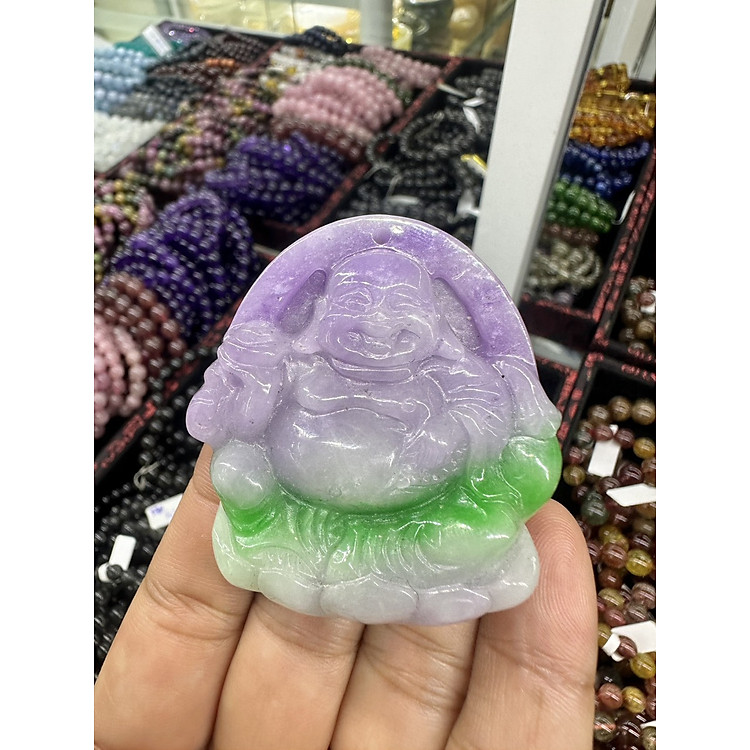 Mặt dây chuyền phật Di Lặc đá ngọc cẩm thạch