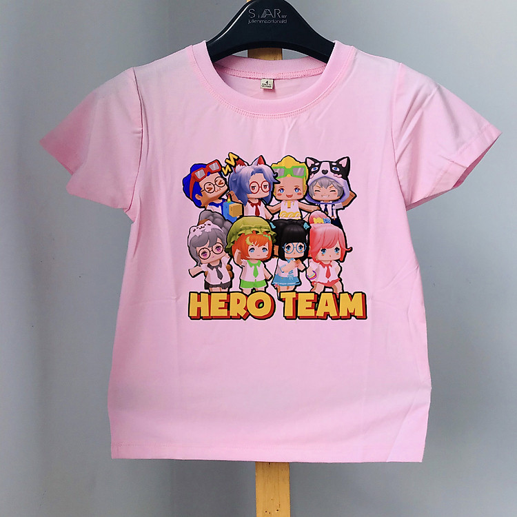 Áo thun trẻ em Hero Team bé gái - màu Hồng
