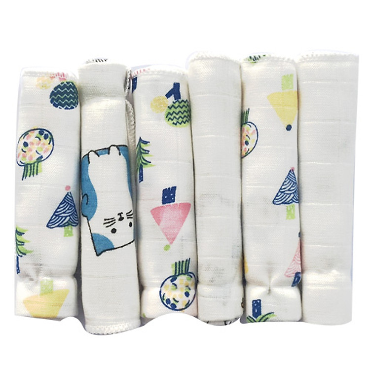 Khăn sữa sợi tre 6 cái mềm mại Chính hãng Giá tốt - Hình ảnh 5
