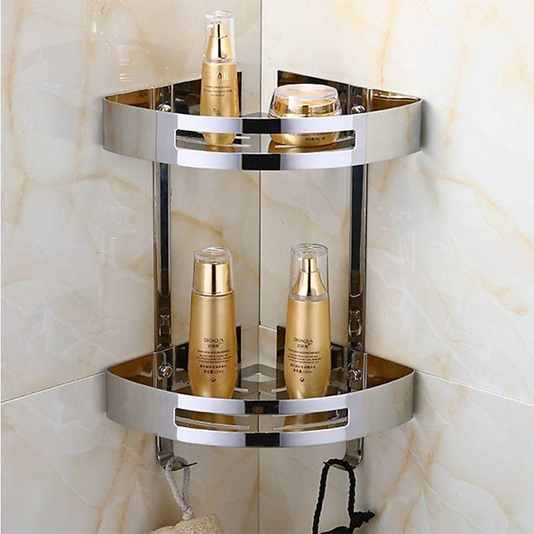 Kệ góc nhà tắm 2 Tầng Inox 304