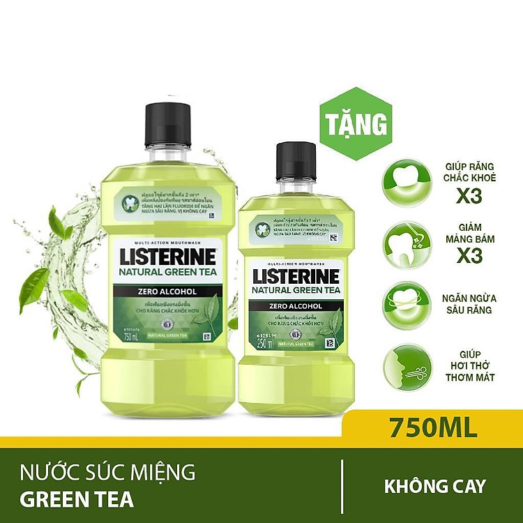Nước súc miệng Listerine trà xanh 750ml + Tặng 1 trà xanh 250ml - 101016577
