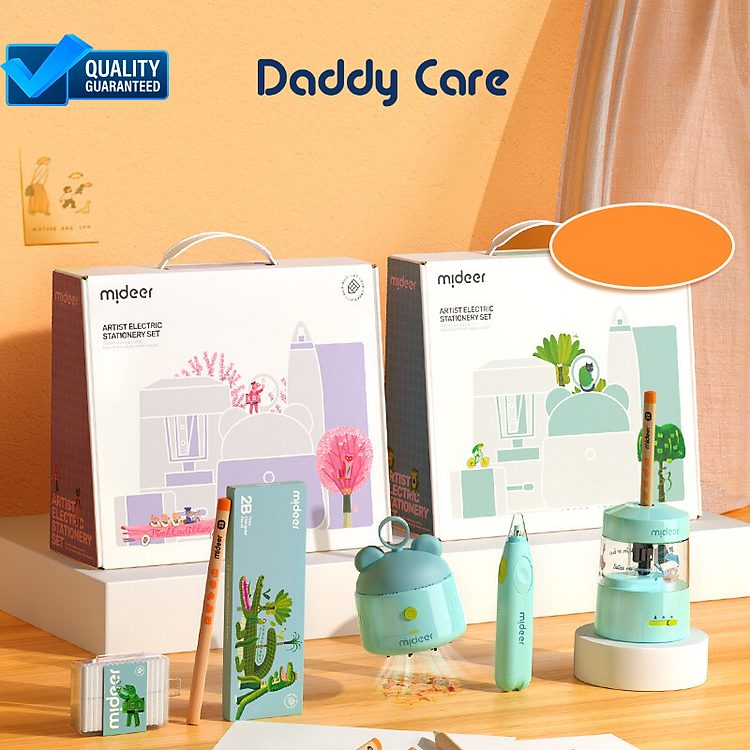 Bộ gọt bút chì tự động Mideer Artist kèm tẩy (Màu xanh)