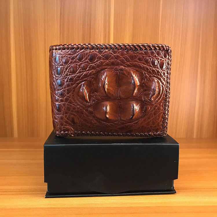 Ví Nam Da Cá Sấu Gai Gù May Viền 2 Mặt PD0009