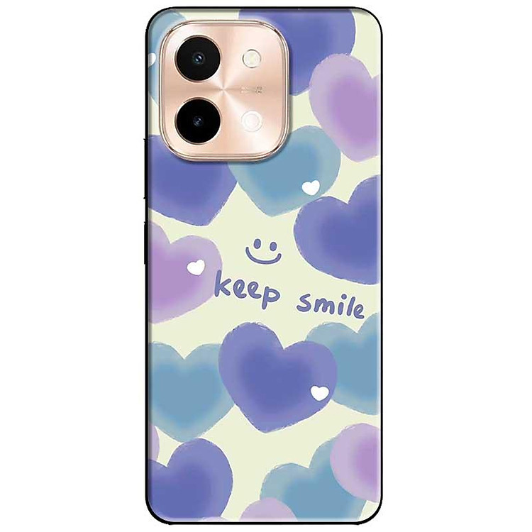 Ốp lưng cho Vivo Y03 - Y03T - Y18 - Y18S - Y18T - Y27 5G - Y28 4G - Y36 - Keep Smile Tím Xanh - Hàng Chính Hãng