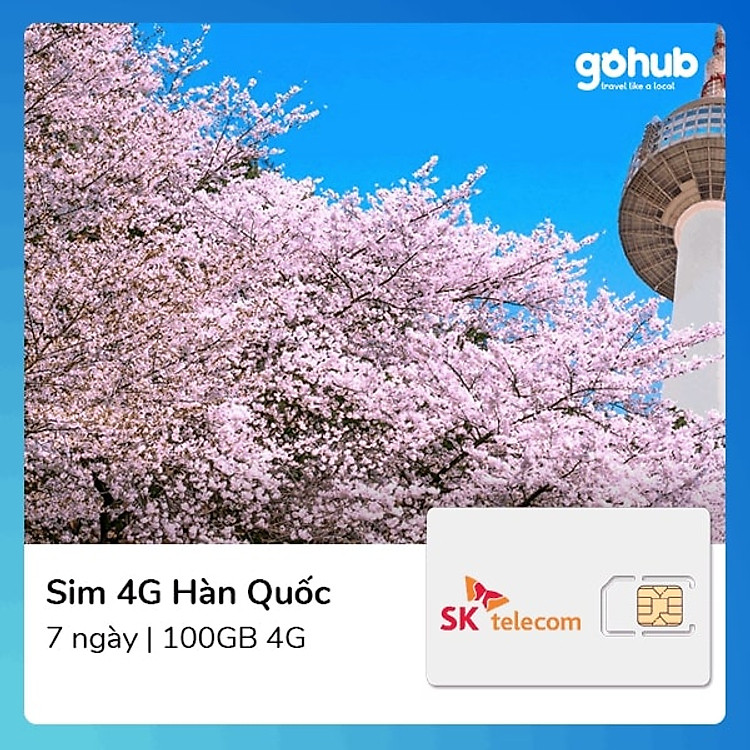 Gohub - Sim Hàn Quốc 7 Ngày 100GB Tốc Độ Cao