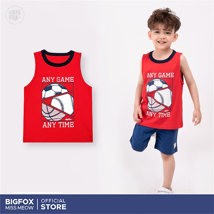 Áo ba lỗ bé trai BIGFOX - MISS MEOW chất cotton mền mịn họa tiết đẹp size trẻ em 3,4,5,6,7,8 tuổi