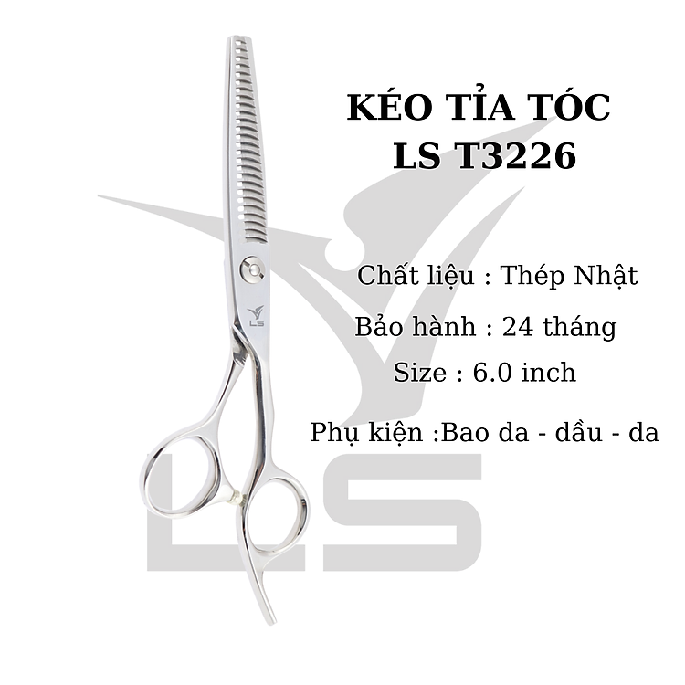 Kéo tỉa tóc VLS T3326 quai offset vênh đỡ ngón cố định - Hàng chính hãng