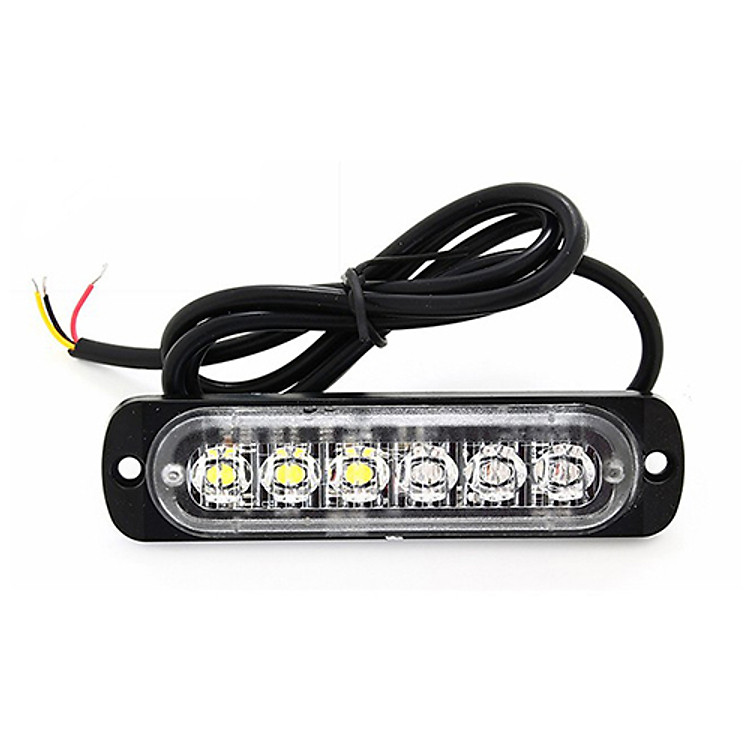 Đèn Led xe máy ô tô cảnh báo nhấp nháy siêu mỏng 6 Led 12-24v - P2 (Xanh - Đỏ)
