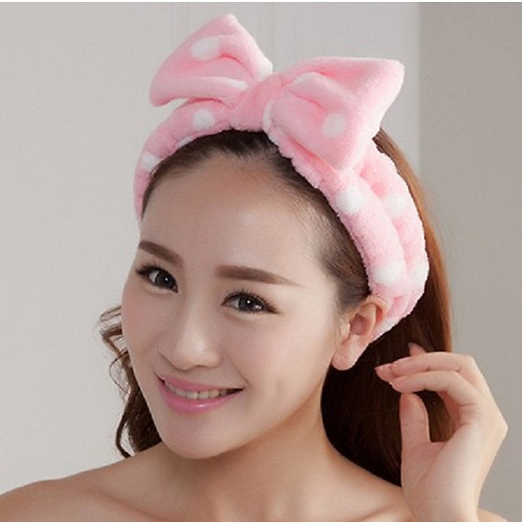 Băng Đô Nơ Rửa Mặt Nhung Mềm Mịn, Tuban Cài Tóc