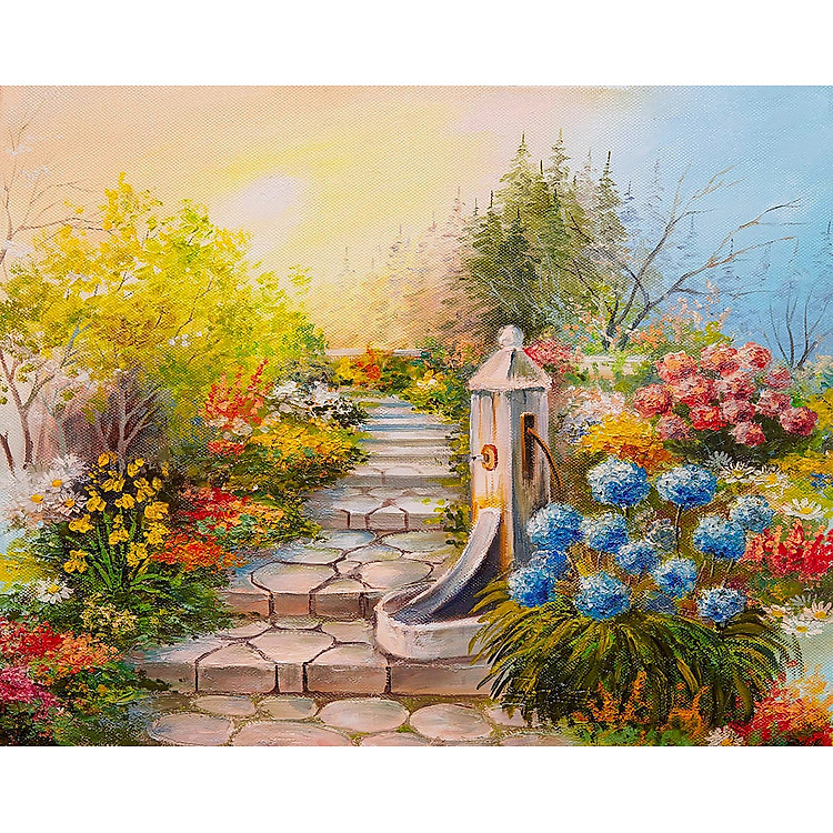 Bộ tranh xếp hình 500 mảnh Lối Hoa Chính hãng Giá tốt - Hình ảnh 2