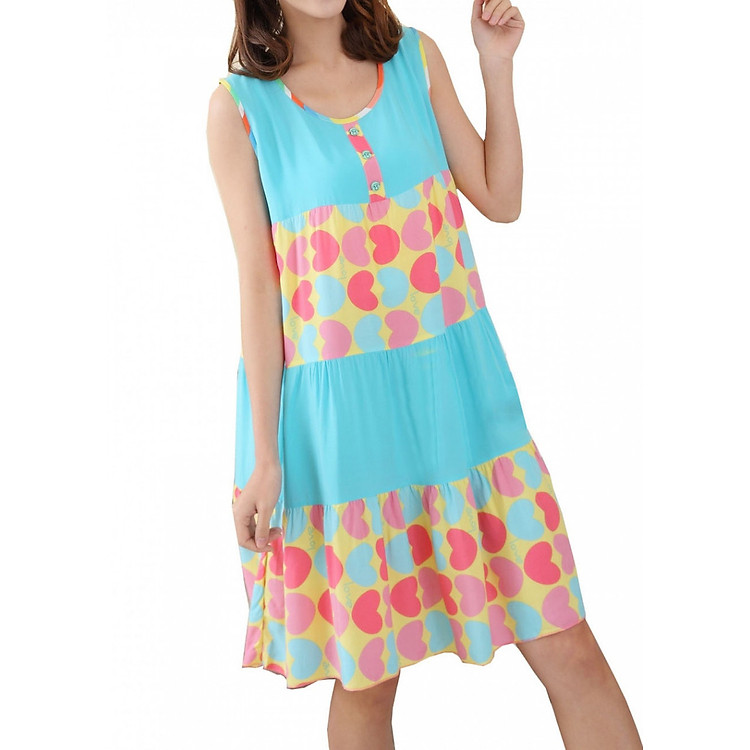 Váy mặc ở nhà mặc đi ngủ chất lanh mát mịn dáng rộng thoải mái_MORIE FASHION