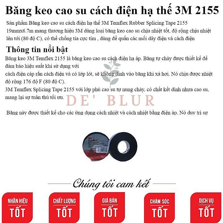 Băng Keo Điện Hạ 3M Temflex 2155 (19mm x 6.7m) - Ảnh 3