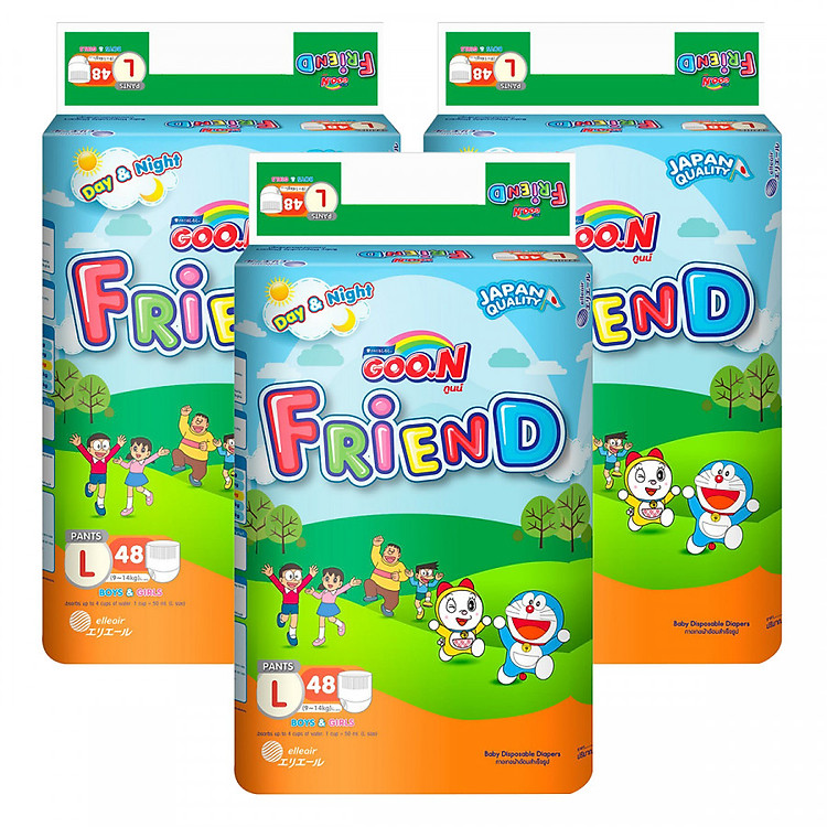 Combo 3 Tã Quần Goo.n Friend Gói Cực Đại L48 (48 Miếng)