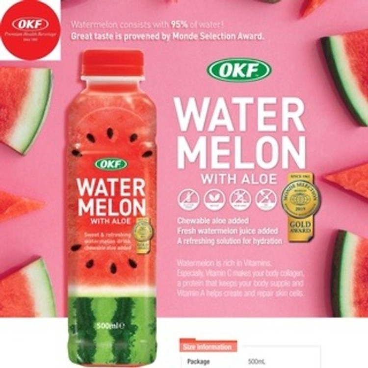 Nước dưa hấu lô hội (NƯỚC DƯA HẤU) OKF Hàn Quốc 500ml