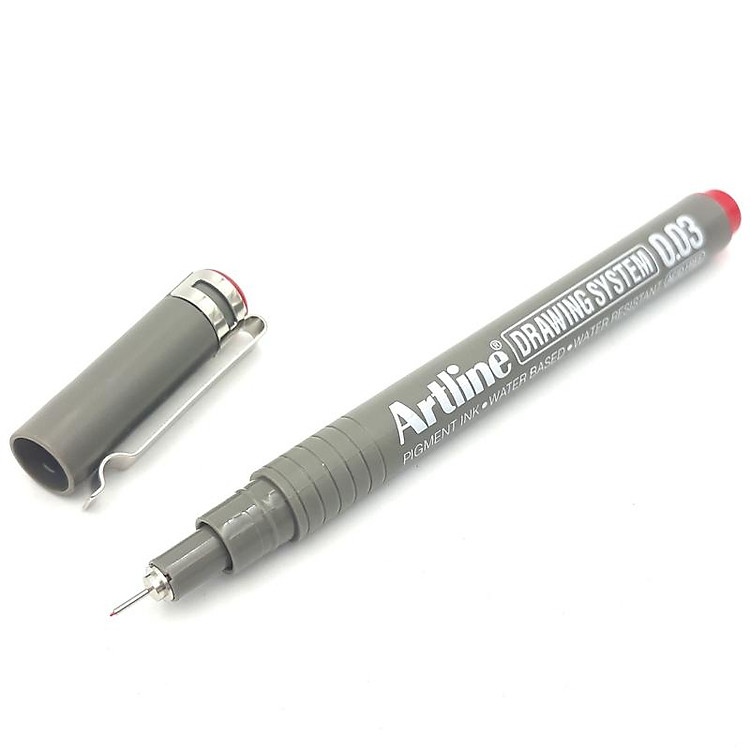 Bút Vẽ Kĩ Thuật 0.03mm Artline EK-2303 - Màu Đỏ - Ảnh 2