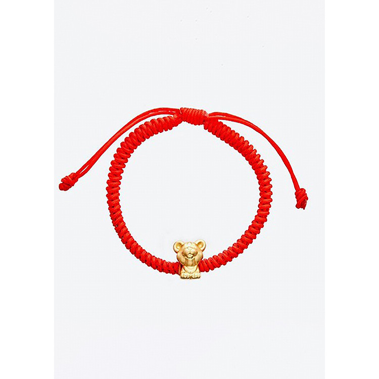 Vòng tay kết dây 12 con giáp bạc mạ vàng - Ngọc Qúy Gemstones