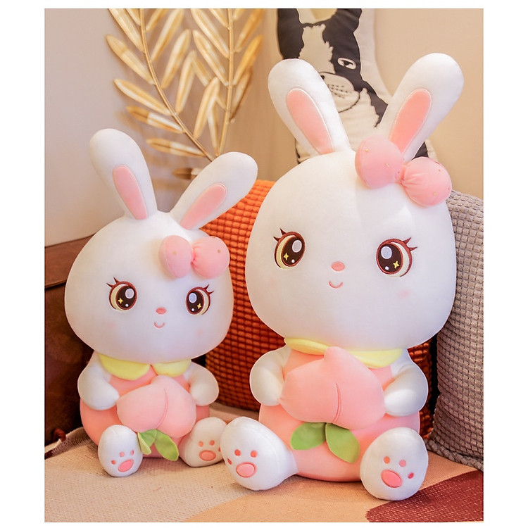 Thỏ nhồi bông ôm trái đào 30cm Chính hãng Giá rẻ - Hình ảnh 3