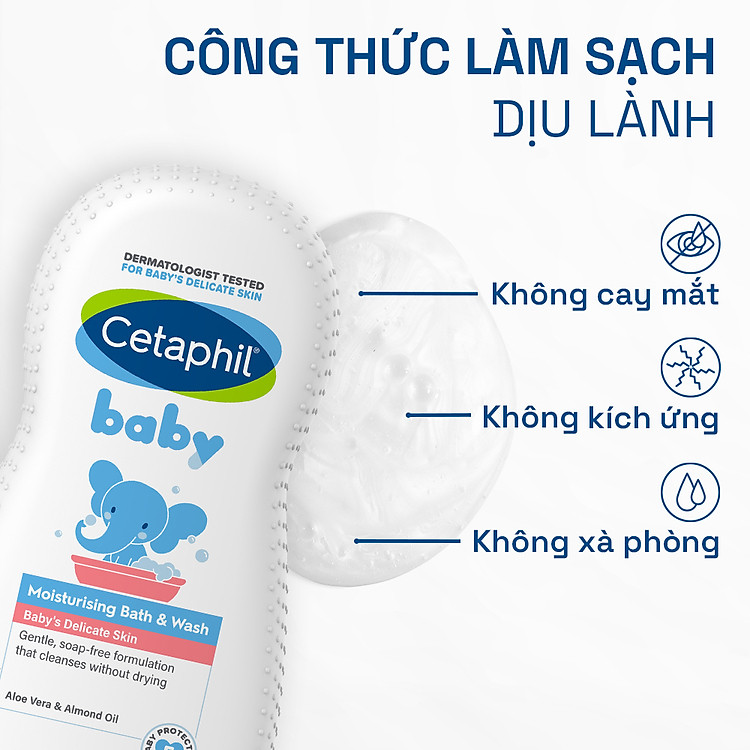 Sữa tắm dưỡng ẩm Cetaphil cho bé Chính hãng Giá tốt - Hình ảnh 3