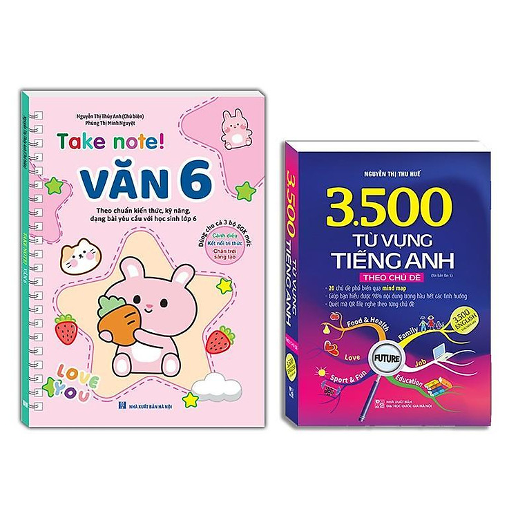 Sách - Take Note - Văn 6 + 3500 Từ Vựng Tiếng Anh Theo Chủ Đề - Bản Màu - Combo 2 Cuốn - Minh Thắng