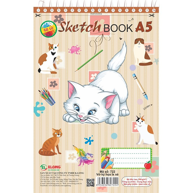 Sổ Vẽ KLONG Ký Họa Lò Xo Xé A5 (50 tờ) - Ảnh 4