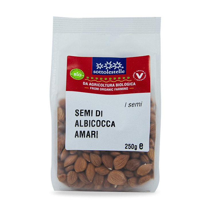 Nhân hạt mơ đắng hữu cơ Sottolestelle 250g Organic Bitter Apricot Kernels