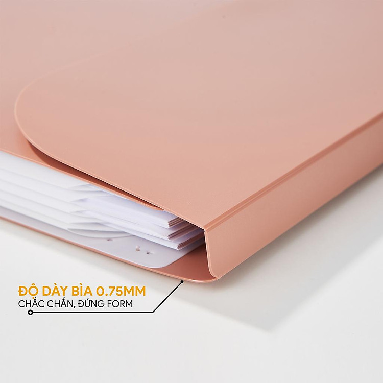 Cặp đựng tài liệu A4 5 ngăn AO+ - Xanh rêu - Ảnh 6