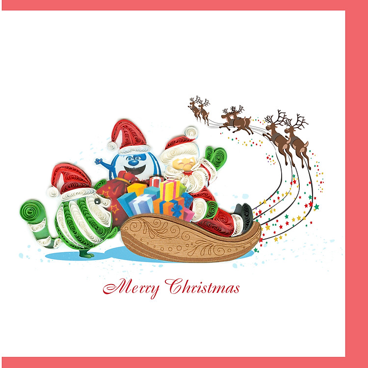 Thiệp Giấy Xoắn Nghệ Thuật - Hành Trình Mang Niềm Vui - Journey of Joy - Christmas - Việt Net