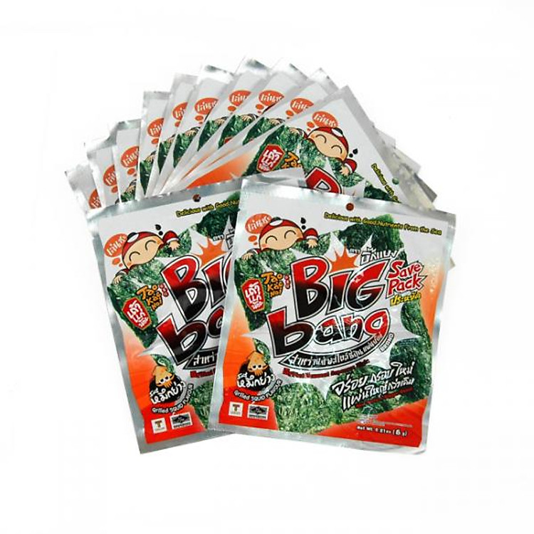 Snack Rong Biển Taokaenoi BIG BANG Vị Mực Cay (6g x 12 Gói)