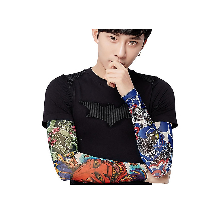 Găng Tay Hình Xăm Tattoo 3d (2 Găng Tay, Mẫu Ngẫu Nhiên)