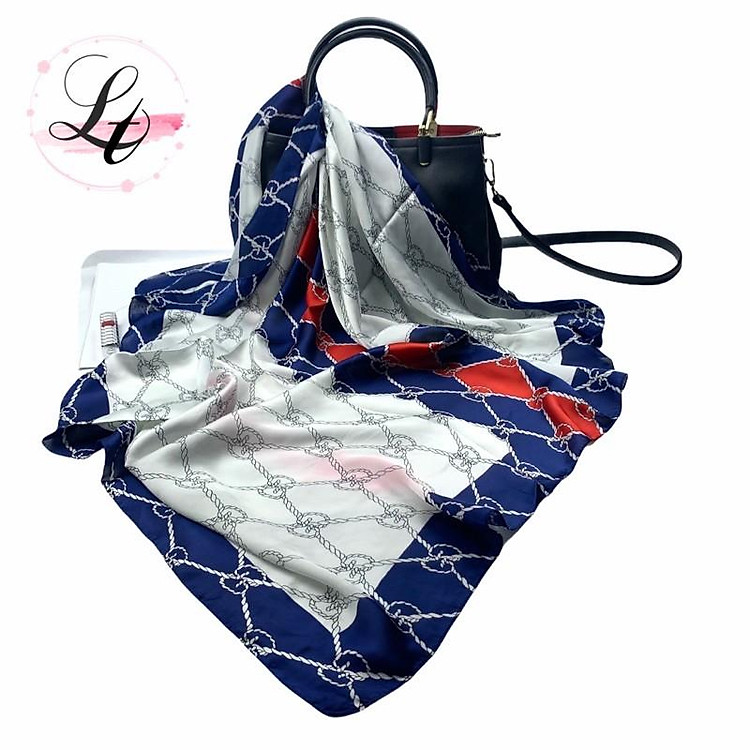 Khăn Lụa Vuông Khăn Quàng Cổ Áo Dài Cho Quý Bà Quý Cô Cao Cấp Linh Tây-mềm mại và sang trọng 90*90