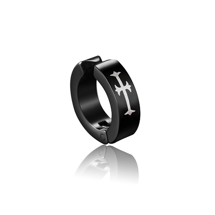 Khuyên tai kẹp nam chữ thập