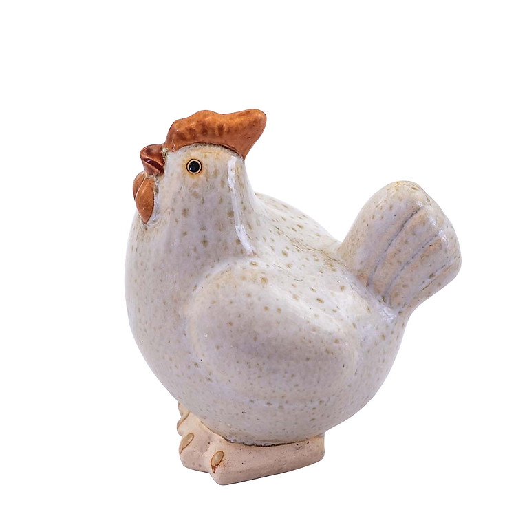 Gà trống bông nhạt - tượng gốm sứ trang trí hình động vật