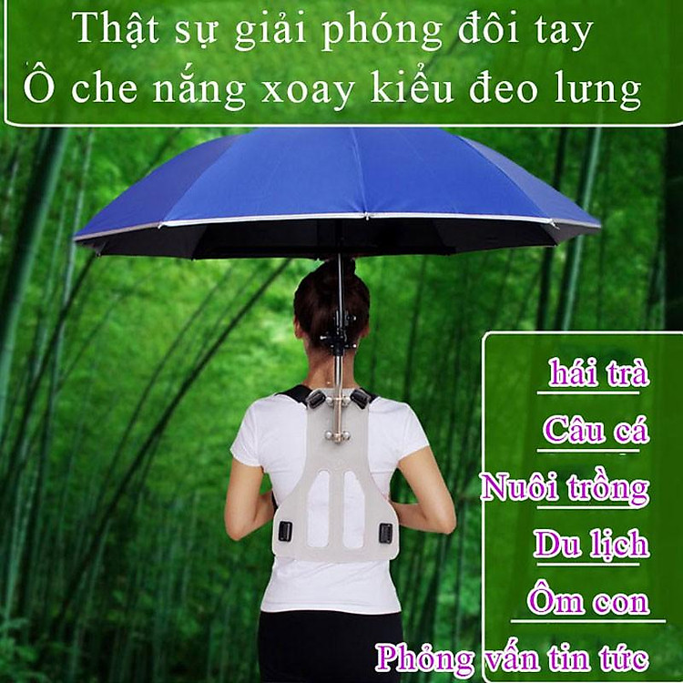 Ô Dù che nắng mưa kiểu đeo lưng Rảnh tay làm việc dễ dàng