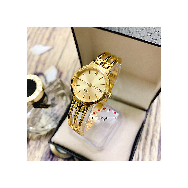 Đồng Hồ Nữ Thời Trang Dây Vàng Mặt Tròn