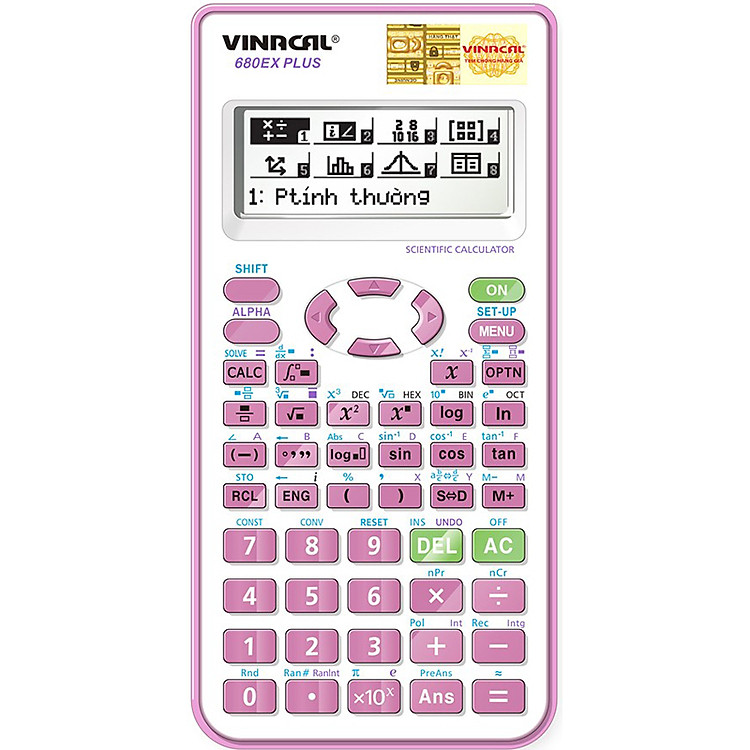 Máy Tính VINACAL 680EX Plus – Hồng Nhạt