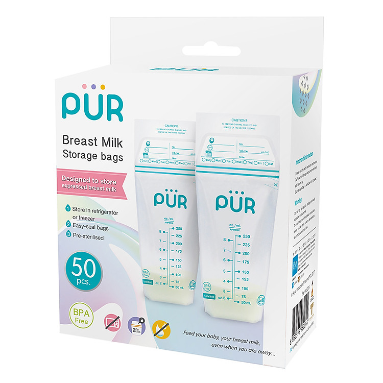 Hộp 50 Túi Trữ Sữa Pur PUR6204 (250ml / túi)