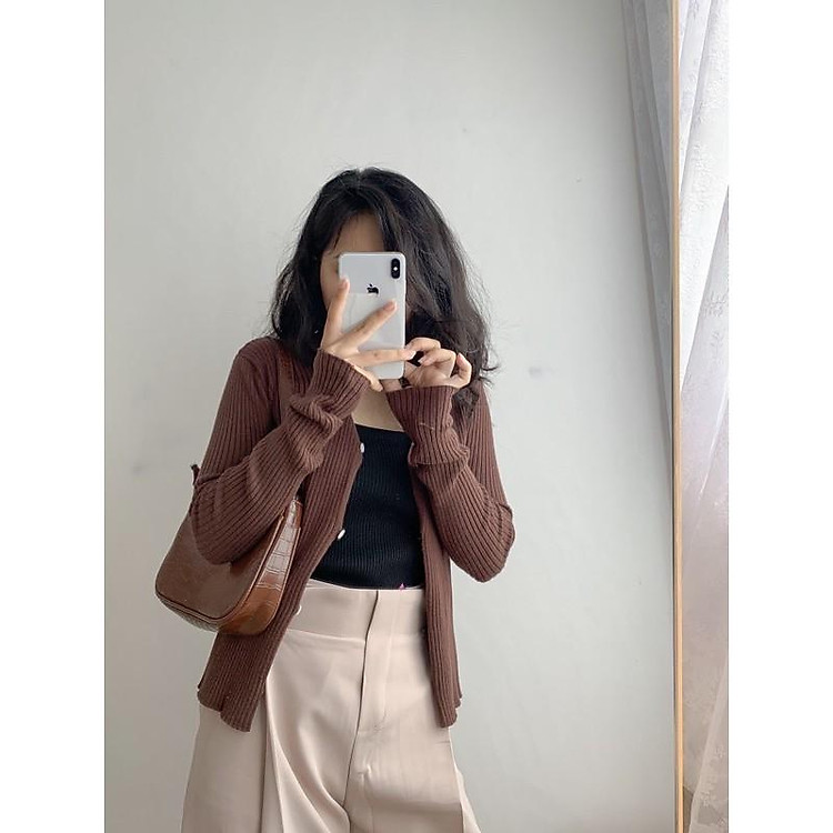 Áo cardigan len (Nâu/Be/Cafe)