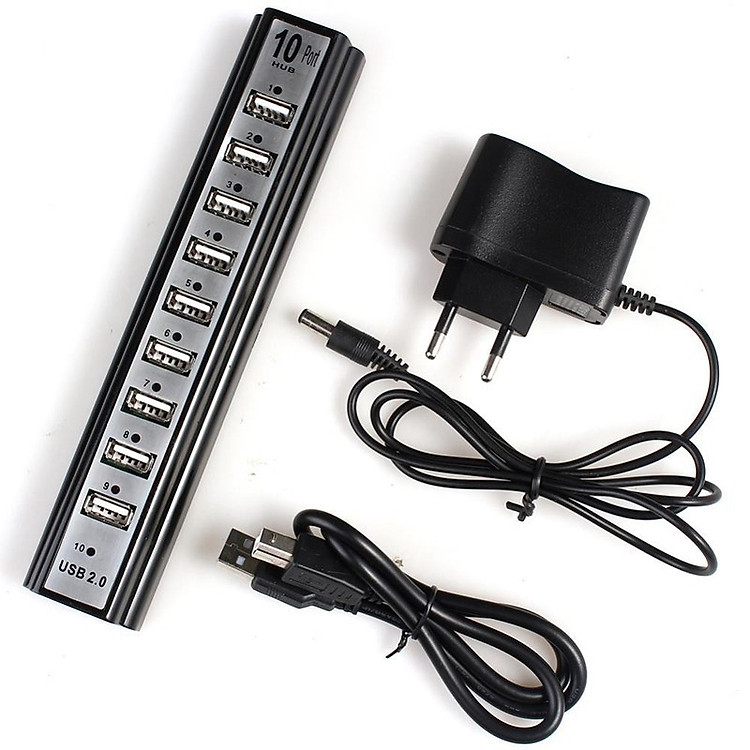 Hub usb 10 port - kèm nguồn 5v - Hàng Nhập Khẩu