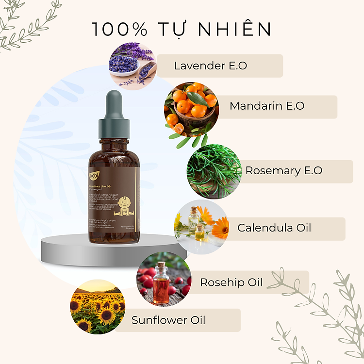 Dầu massage Kobi cho bé 100ml Chính hãng Tiết kiệm - Hình ảnh 2